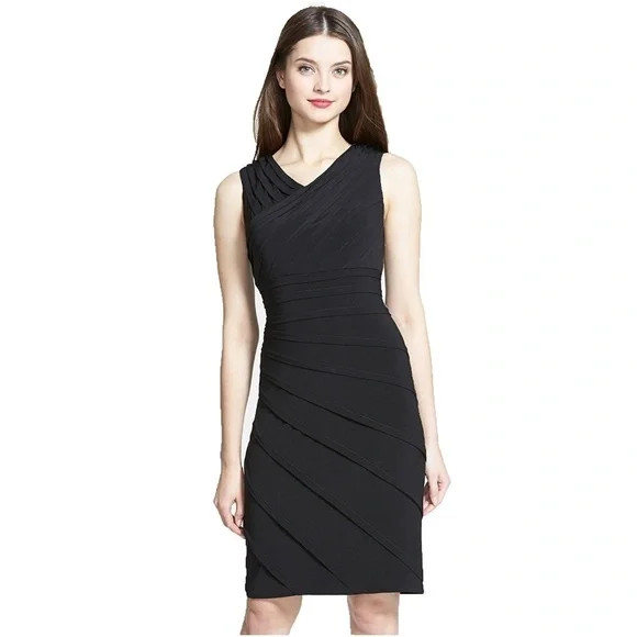 open lace back dress Black Beaded Detail Halter Midi Sheath Dress